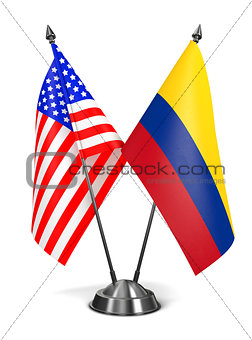 USA and Colombia - Miniature Flags.