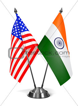 USA and India - Miniature Flags.