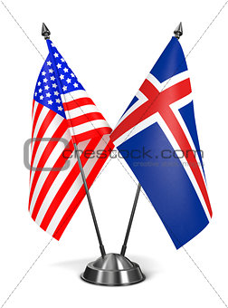 USA and Iceland - Miniature Flags.