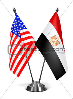 USA and Egypt - Miniature Flags.