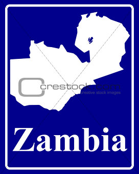 silhouette map of Zambia
