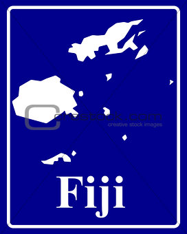 silhouette map of Fiji 