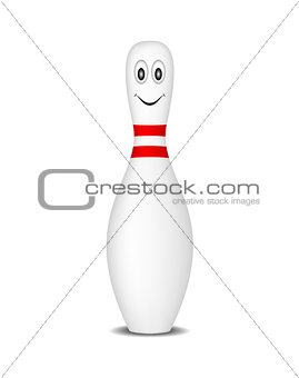 Bowling pin with smiling face