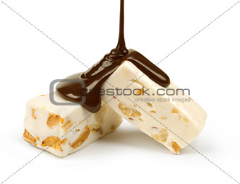 milk candy in chocolate on a white background