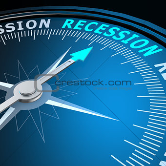 Recession word on compass