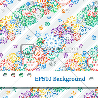 Vector Background with Colored Gears
