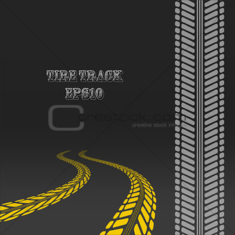 Tire track with perspective and template for tire brush.