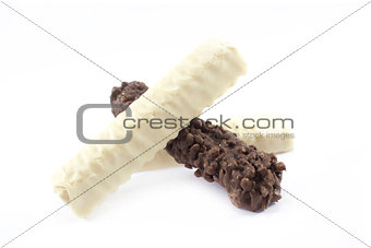 White chocolate bar with filling