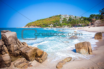 Tropical beach - vacation nature background on Koh Samui, Thailand