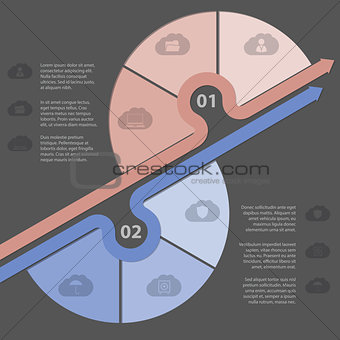 Infographic design with various cloud icons