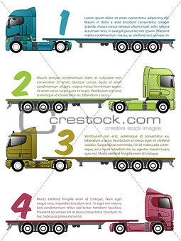 Truck infographics design with various choices