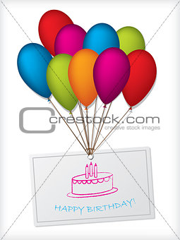 Birthday greeting design with balloons