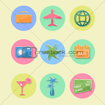 Flat Design Travel Icon Set