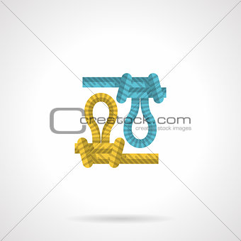 Flat icon for colored rope knot