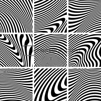 Set of textures in zebra pattern design. 