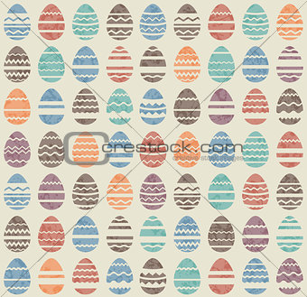 Seamless easter vintage pattern with eggs