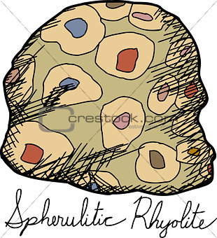 Isolated Spherulitic Rhyolite Cartoon