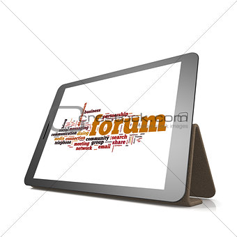 Forum word cloud on tablet