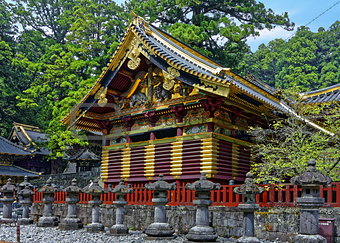 Toshogu Shrine, Nikko, Japan. Summer view.
