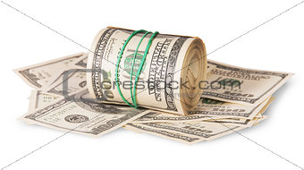 Horizontal roll on the hundred dollar bills
