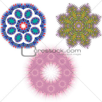 Mandala Round Pattern Set Vector