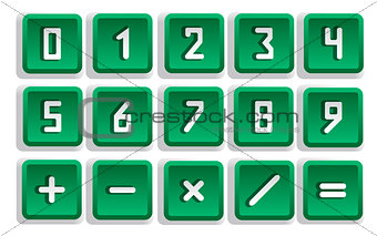 Green Numeric Button Set