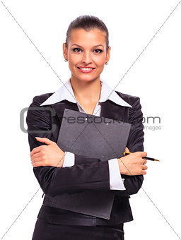 Portrait of happy young business woman