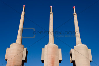 Badalona thermal power station chimneys