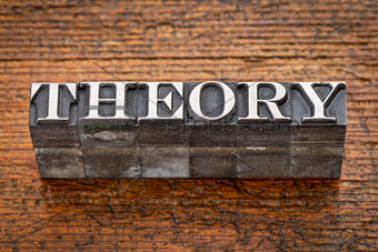 theory word in metal type
