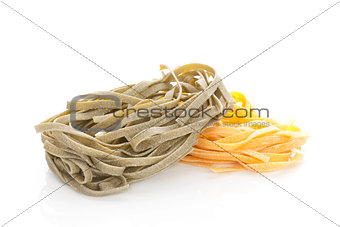 Delicious italian pasta nest isolated.