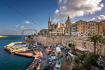 Skyline of the Maltese Capital city Valletta, Malta