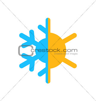 Logo of symbol climate balance, isolated on white background
