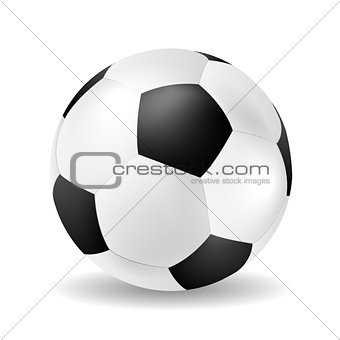 Isolated vector soccer ball closeup
