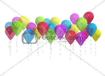 Colorful balloons isolated on white.
