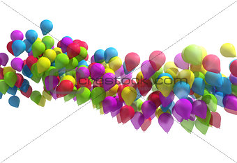 Multicolored balloons in the city festival.