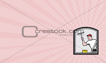 Business card Window Washer Cleaner Cartoon