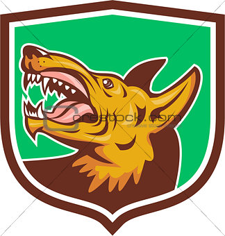 Angry Wild Dog Fangs Side Shield Retro