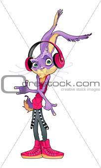 I am a cute violet bunny character