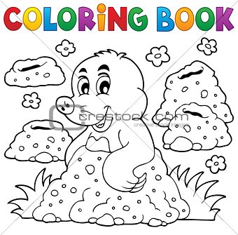 Coloring book with happy mole theme 1