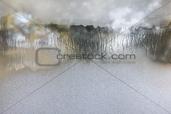 Texture of frosted glass. Abstract winter background.