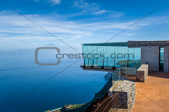 Glass observation tower at mountains. La Gomera islands
