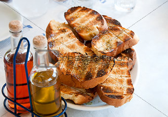 pile toasted bread