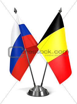 Russia and Belgium  - Miniature Flags.