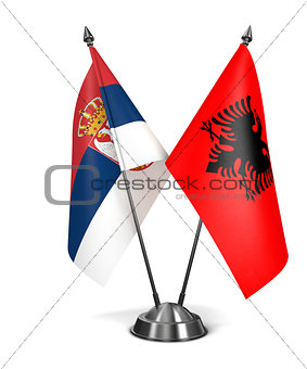 Albania and Serbia - Miniature Flags.