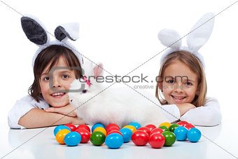 Happy kids at easter time