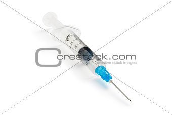Syringe isolated on white with path