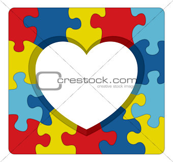 Autism Awareness Puzzle Heart Illustration