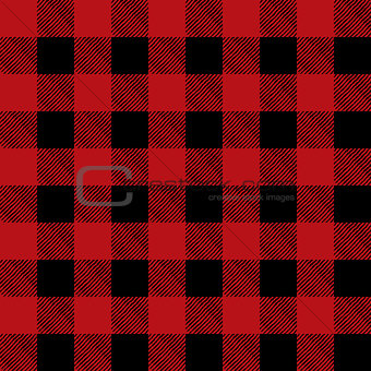 Tiled Red and Black Flannel Pattern Illustration