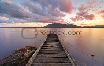 Queens Lake Reserve Jetty at sunset