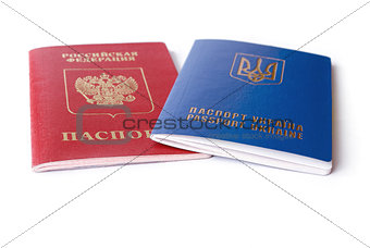 Ukrainian and Russian ID passports 